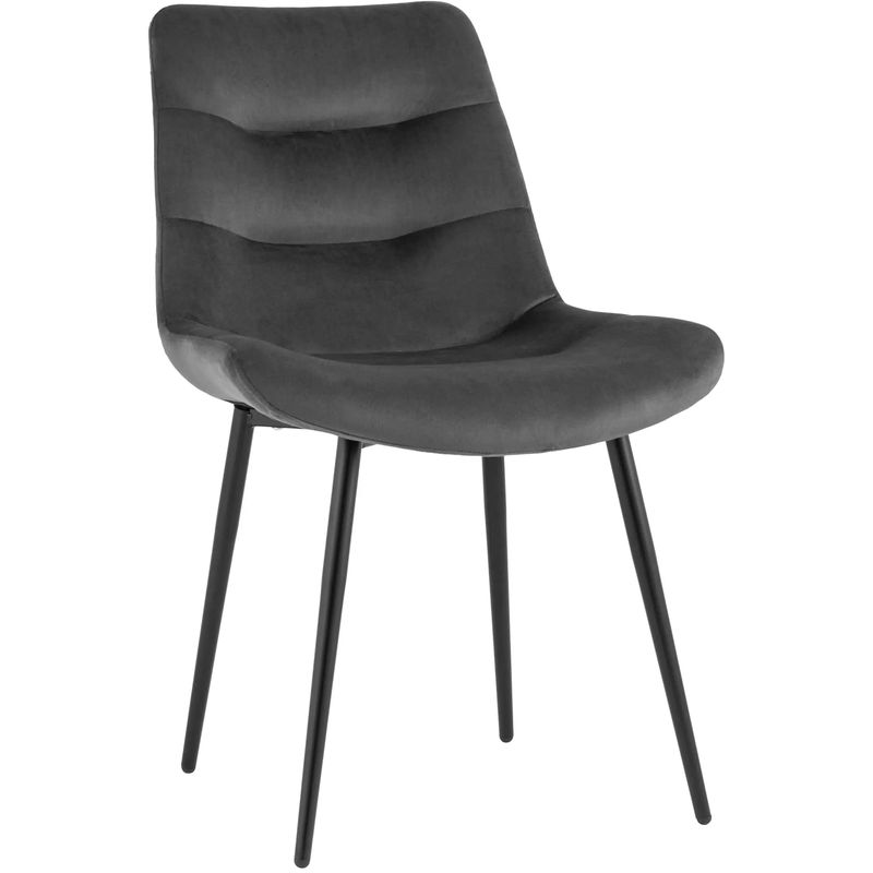 Стул Austin Chair Серый Велюр Серый Черный Стул Austin Chair Серый Велюр Серый Черный в Волгограде | Loft Concept