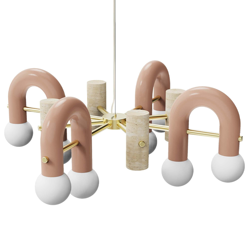 Люстра PYPPE 100 UTU SOULFUL LIGHTING Розовый Песочный Белый Латунь Люстра PYPPE 100 UTU SOULFUL LIGHTING Розовый Песочный Белый Латунь в Волгограде | Loft Concept