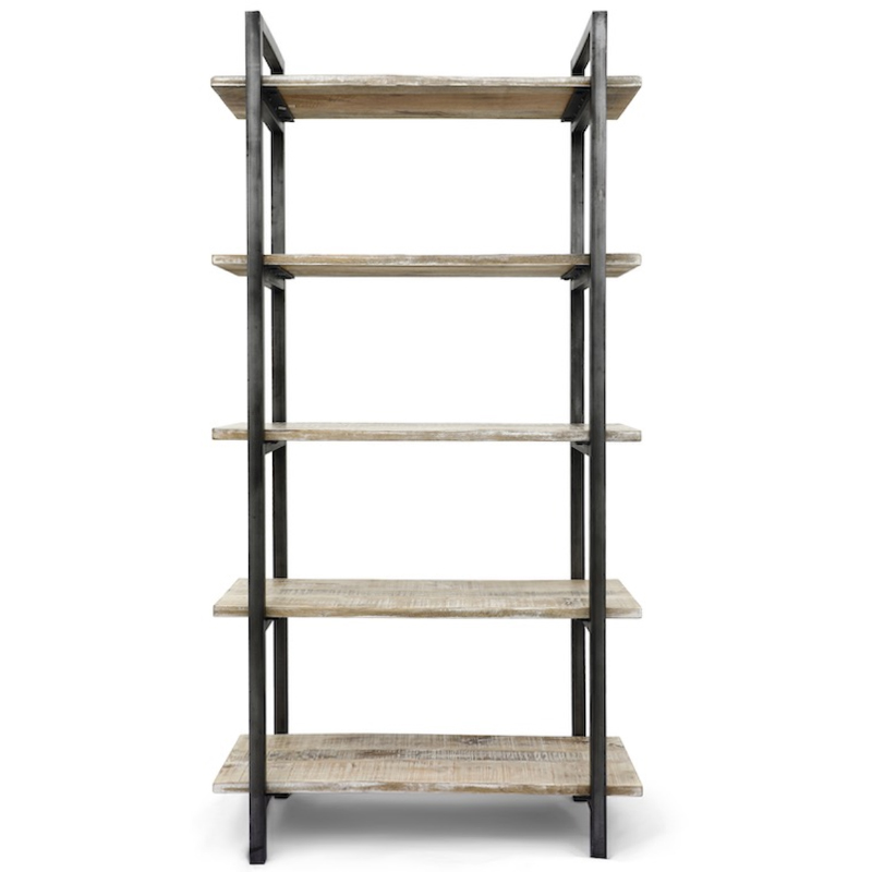Стеллаж Takari Industrial light Wood Белый винтажная патина Черный Стеллаж Takari Industrial light Wood Белый винтажная патина Черный в Волгограде | Loft Concept