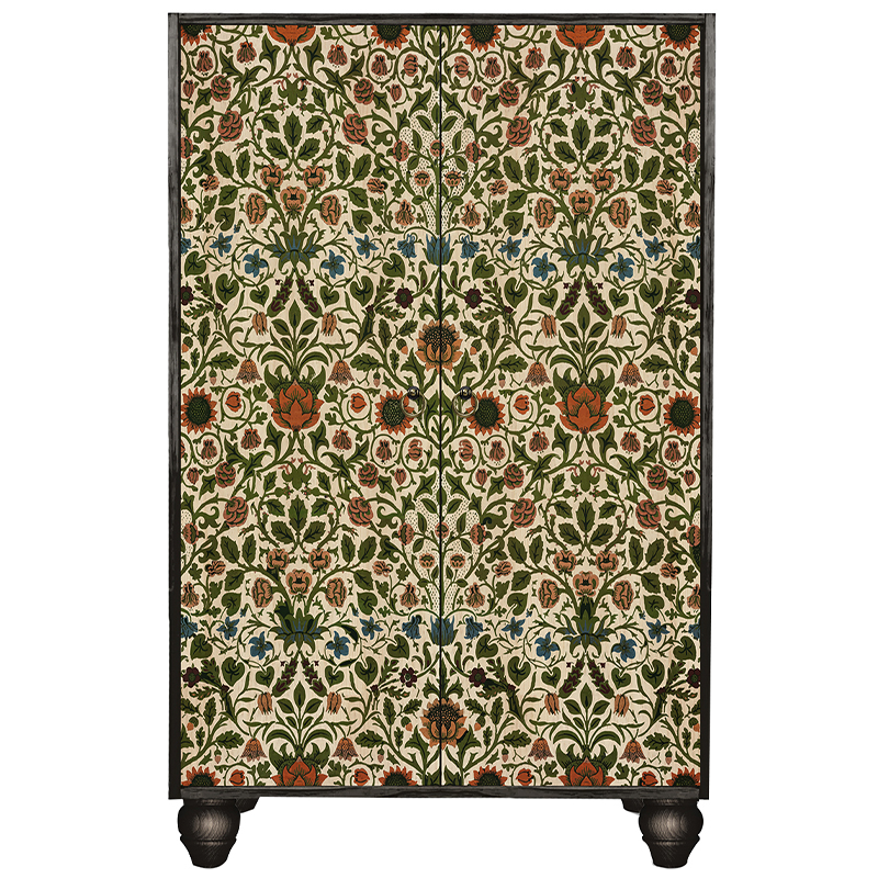 Шкаф с цветочным узором на дверцах Floral Print Cabinet Black Мульти Черный Шкаф с цветочным узором на дверцах Floral Print Cabinet Black Мульти Черный в Волгограде | Loft Concept
