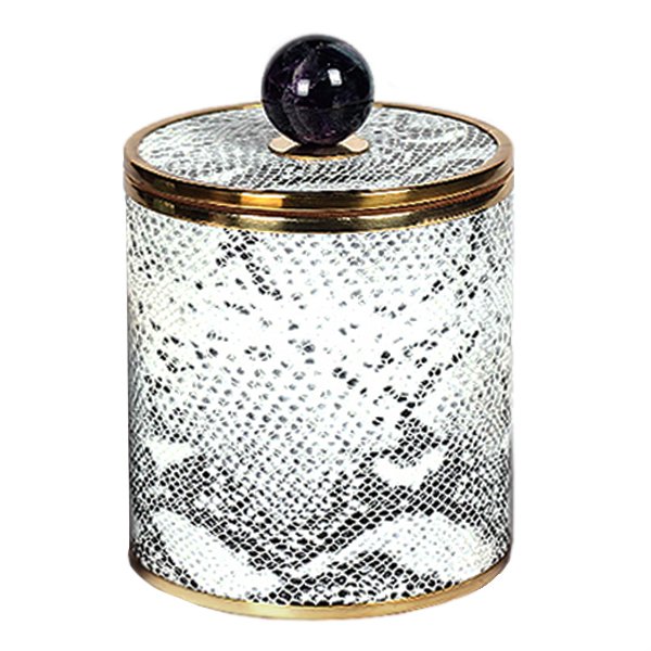 Шкатулка SNAKE CYLINDRE BOX Серый Шкатулка SNAKE CYLINDRE BOX Серый в Волгограде | Loft Concept