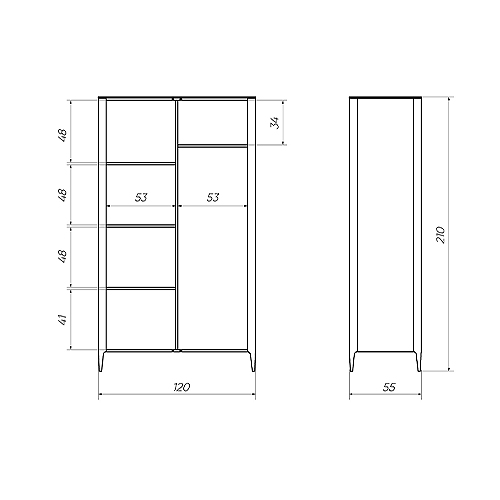 Шкаф двухстворчатый молочного цвета Type в Волгограде