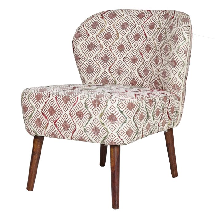 Кресло с розовым орнаментом KELIM Pattern Белый Розовый (Rose) Коричневый в Волгограде | Loft Concept 