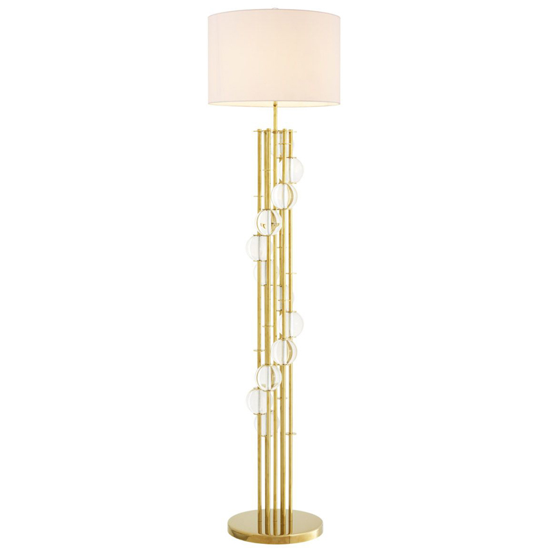 Торшер Eichholtz Floor Lamp Lorenzo Gold & white Глянцевое золото Белый Прозрачный Торшер Eichholtz Floor Lamp Lorenzo Gold & white Глянцевое золото Белый Прозрачный в Волгограде | Loft Concept