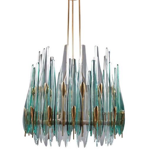 Люстра Max Ingrand Dahlia Chandelier Прозрачный зеленый Глянцевое золото Люстра Max Ingrand Dahlia Chandelier Прозрачный зеленый Глянцевое золото в Волгограде | Loft Concept
