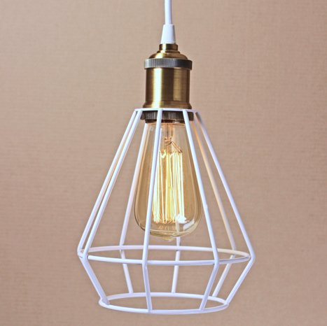 Подвесной светильник Wire Cage Pendant Punch White Белый Подвесной светильник Wire Cage Pendant Punch White Белый в Волгограде | Loft Concept