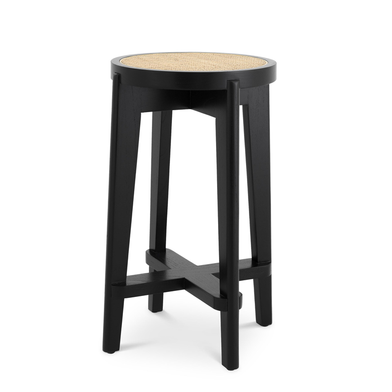 Полубарный стул Eichholtz Counter Stool Dareau black Бежевый Черный Полубарный стул Eichholtz Counter Stool Dareau black Бежевый Черный в Волгограде | Loft Concept