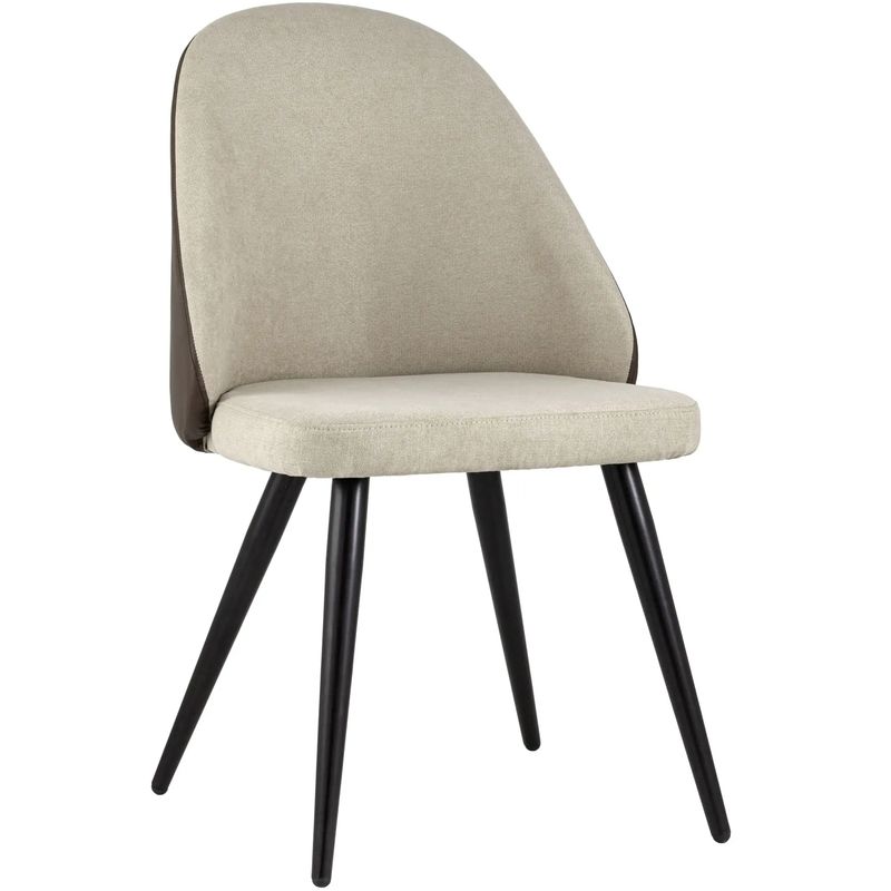 Стул Miruna Fabric and Leather Chair Бежевый Коричневый Черный Стул Miruna Fabric and Leather Chair Бежевый Коричневый Черный в Волгограде | Loft Concept