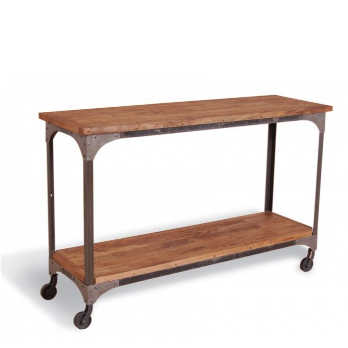Консоль стол Industrial Metal Rust Console Table on Wheels Консоль стол Industrial Metal Rust Console Table on Wheels в Волгограде | Loft Concept