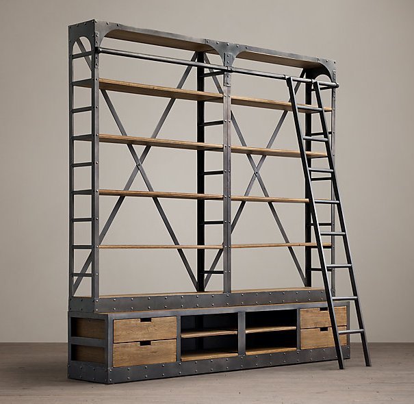 Стеллаж Industrial Iron Белый дуб Стеллаж Industrial Iron Белый дуб в Волгограде | Loft Concept