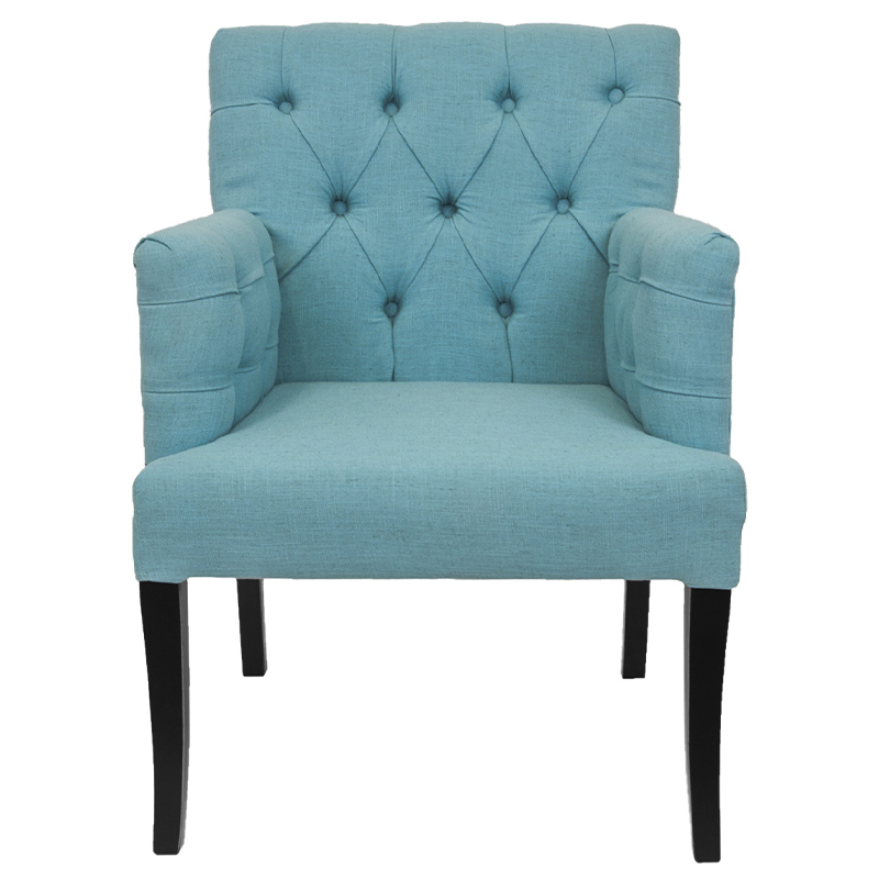 Кресло Addison Chic Armchair blue flax Бирюзовый Черный Кресло Addison Chic Armchair blue flax Бирюзовый Черный в Волгограде | Loft Concept