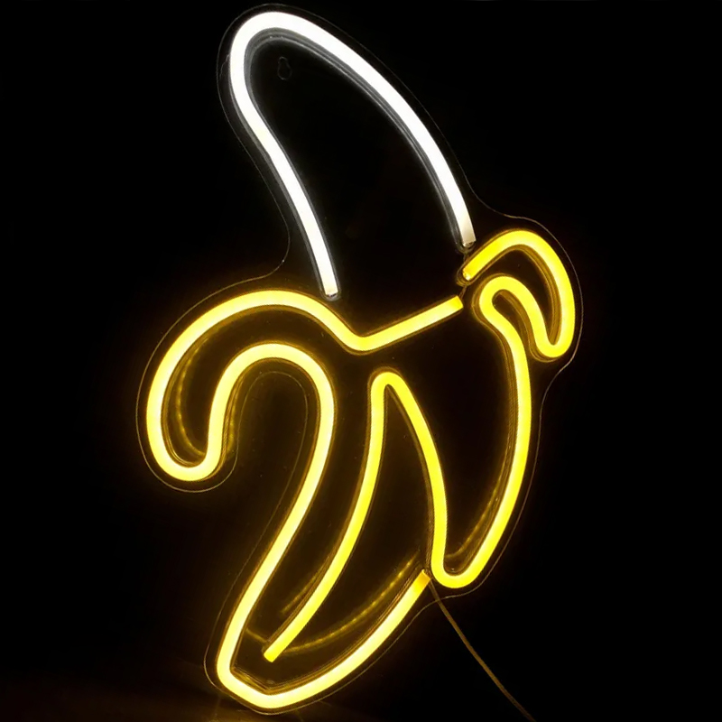 Неоновая настенная лампа Banana Neon Wall Lamp Прозрачный Белый Желтый Неоновая настенная лампа Banana Neon Wall Lamp Прозрачный Белый Желтый в Волгограде | Loft Concept