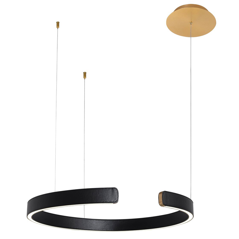 Подвесной светильник Half Ring black leather 60 Черный Золотой Подвесной светильник Half Ring black leather 60 Черный Золотой в Волгограде | Loft Concept