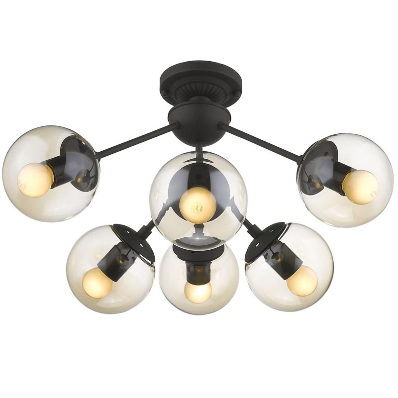 Потолочный светильник Ceiling Lamp Modo 6 black Черный Янтарный Потолочный светильник Ceiling Lamp Modo 6 black Черный Янтарный в Волгограде | Loft Concept