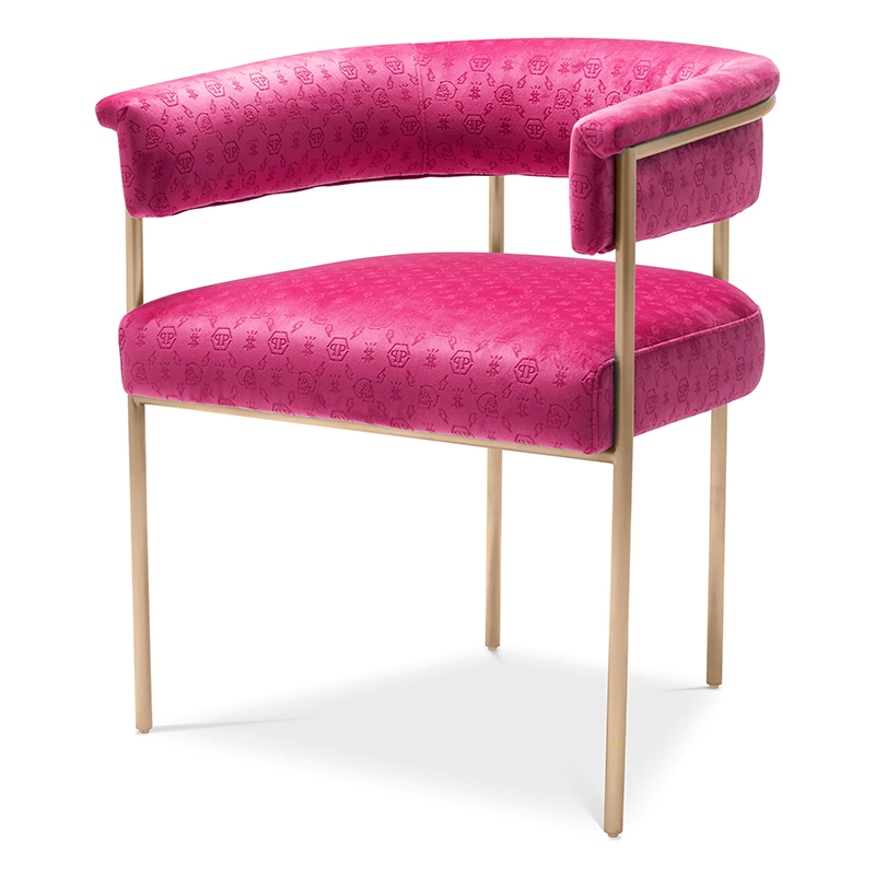 Стул Philipp Plein Dining Chair Monogram Розовый Розовый Золотой Стул Philipp Plein Dining Chair Monogram Розовый Розовый Золотой в Волгограде | Loft Concept