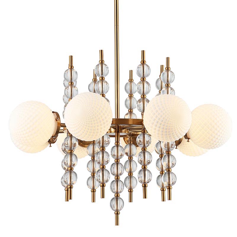 Люстра Addelyn Chandelier 8 lamp Белый Латунь Люстра Addelyn Chandelier 8 lamp Белый Латунь в Волгограде | Loft Concept