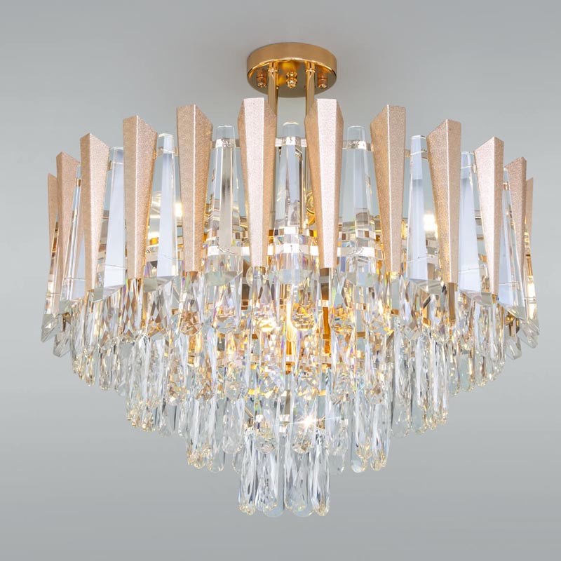 Потолочная люстра Crystal Edge Chandelier Прозрачный (Transparent) Золотой Потолочная люстра Crystal Edge Chandelier Прозрачный (Transparent) Золотой в Волгограде | Loft Concept