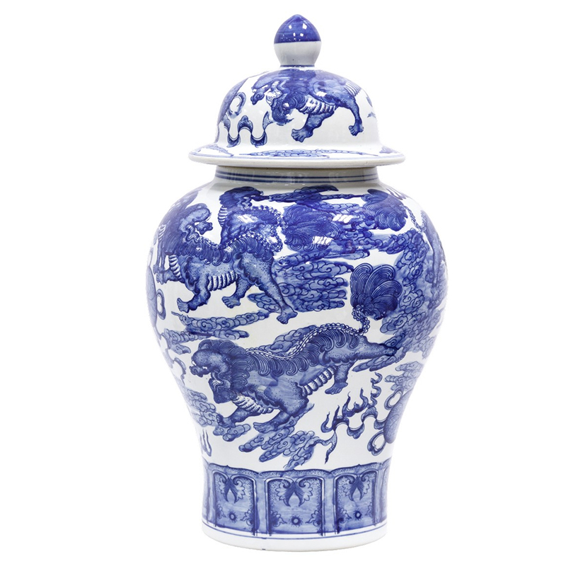 Ваза Blue White Chinese Dragon Vase Синий Белый в Волгограде | Loft Concept 