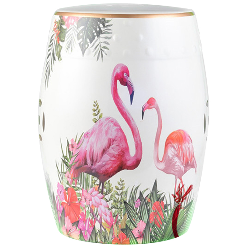 Керамический табурет Flamingo Tropical Animal Ceramic Stool White Белый Розовый Зеленый Керамический табурет Flamingo Tropical Animal Ceramic Stool White Белый Розовый Зеленый в Волгограде | Loft Concept