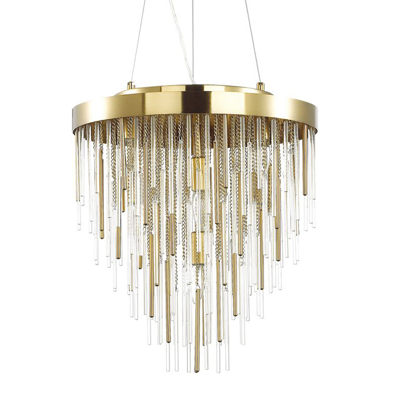 Люстра Luxury Gold & Glass Stripes Золотой Люстра Luxury Gold & Glass Stripes Золотой в Волгограде | Loft Concept
