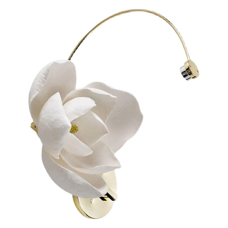 Бра Белый Цветок Lure Sconce by PELLE Белый Глянцевое золото Бра Белый Цветок Lure Sconce by PELLE Белый Глянцевое золото в Волгограде | Loft Concept