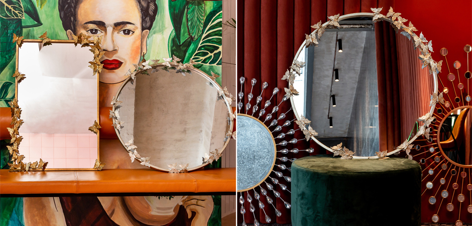 Зеркало Butterflies Circle Silver Mirror Зеркало Butterflies Circle Silver Mirror - Loft-Concept в Волгограде