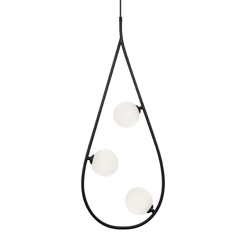 Люстра Marcan 3 Ball Chandelier Black Черный Белый в Волгограде | Loft Concept 