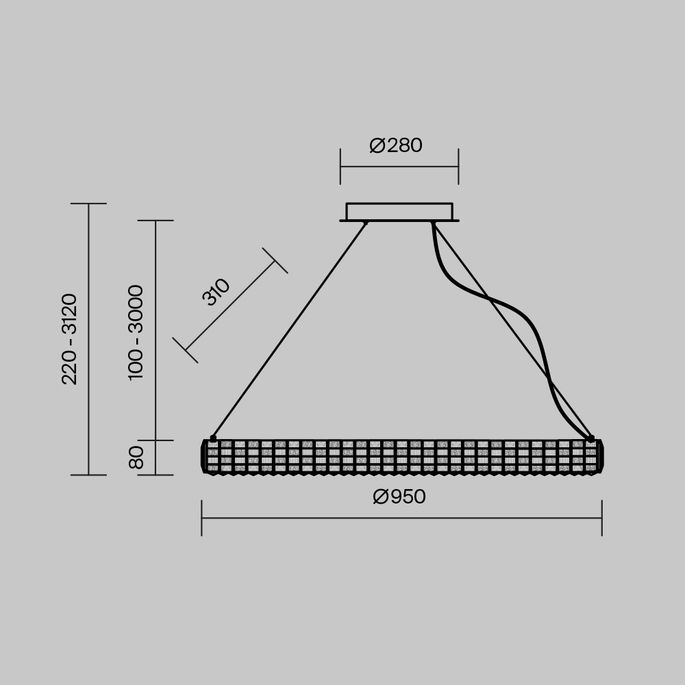Люстра подвесная Castello 3000К 35Вт в Волгограде