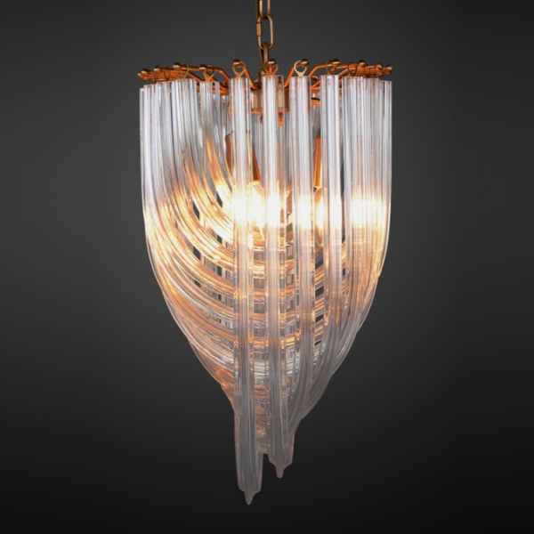 Люстра Retro Frozen Glass Chandelier 30 Champagne Люстра Retro Frozen Glass Chandelier 30 Champagne в Волгограде | Loft Concept
