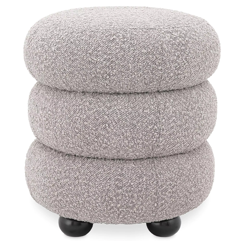 Пуф Eichholtz Stool Tulum Grey Светло-серый Черный Пуф Eichholtz Stool Tulum Grey Светло-серый Черный в Волгограде | Loft Concept