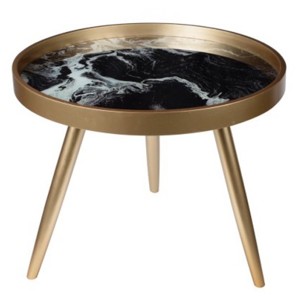 Coffee Table Salver Marble Золотой Черный Coffee Table Salver Marble Золотой Черный в Волгограде | Loft Concept