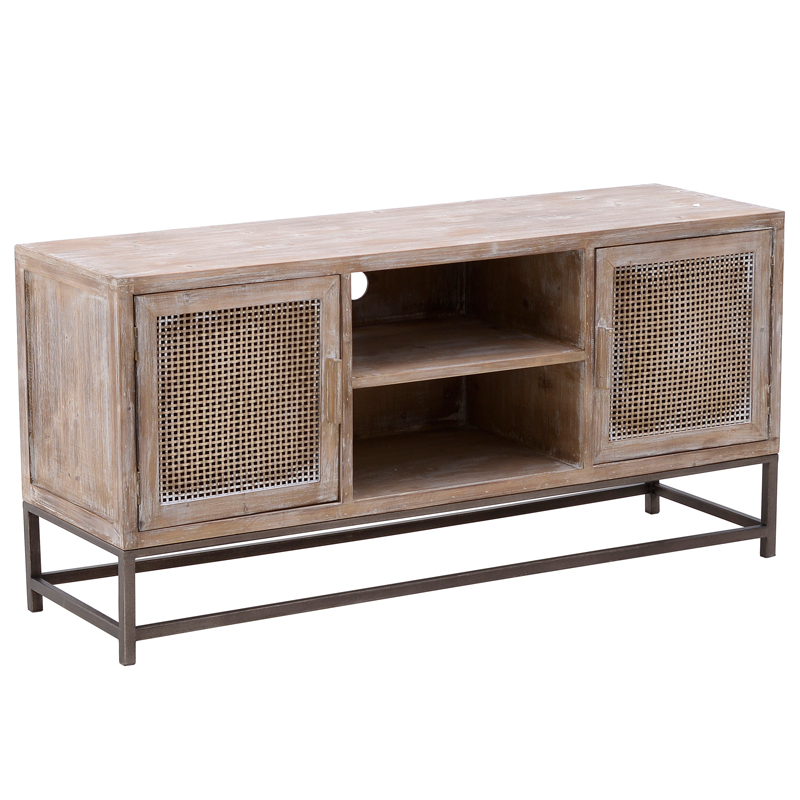 Тумба Rosita Wood tv stand Бежево-серый Металлик винтаж Тумба Rosita Wood tv stand Бежево-серый Металлик винтаж в Волгограде | Loft Concept