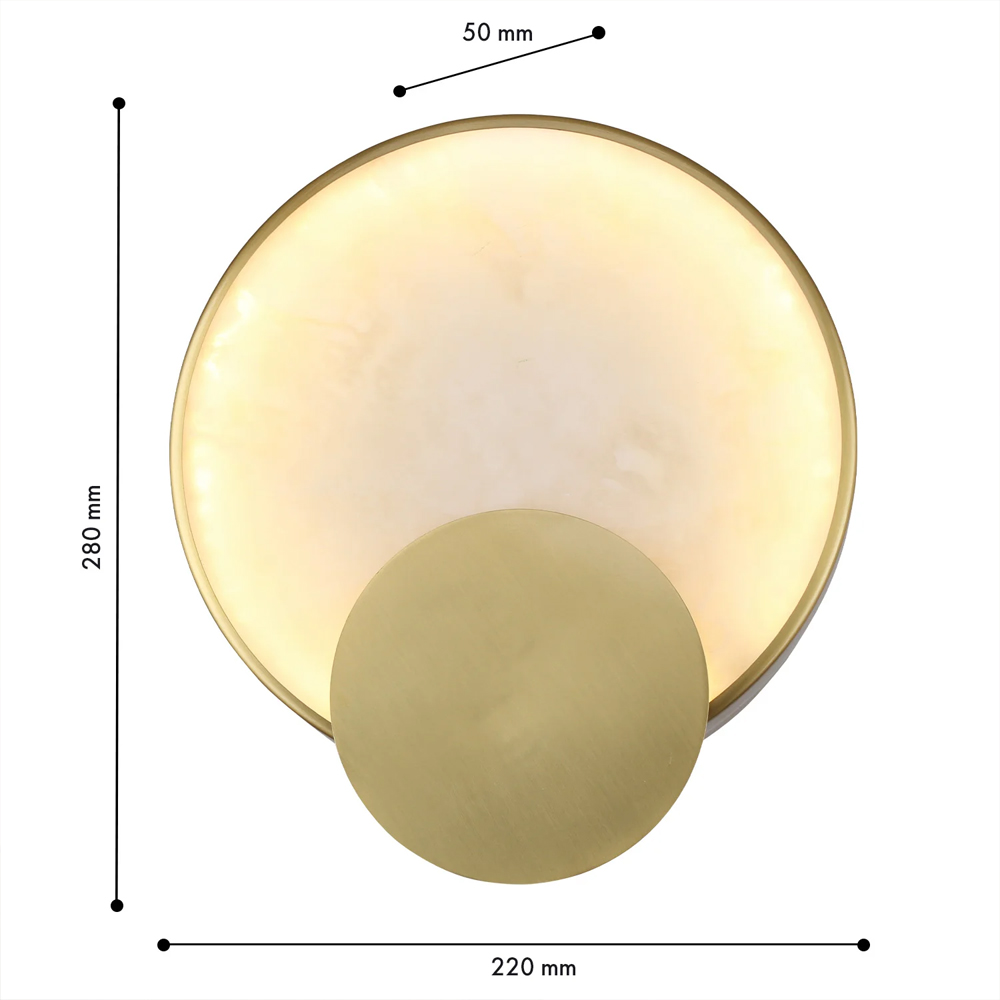 Бра в форме диска из бежевого алебастра Cryptocrystalline Stone в Волгограде
