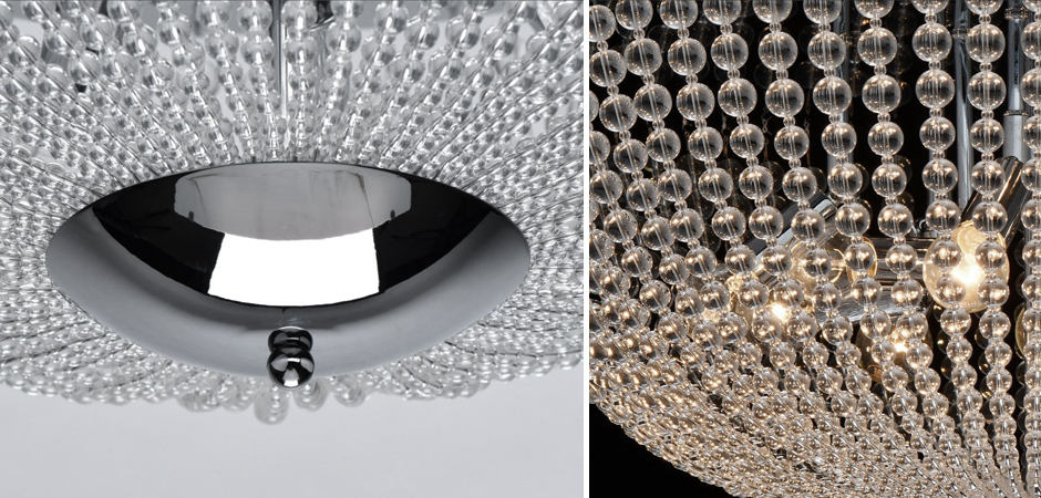 Потолочный светильник Virginia Clear Beads ceiling Chrome L Потолочный светильник Virginia Clear Beads ceiling Chrome L - Loft-Concept в Волгограде