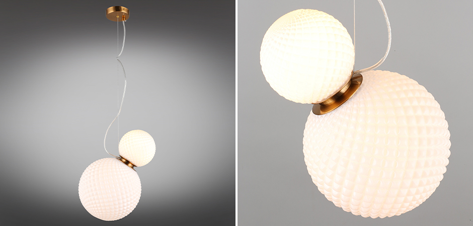 Подвесной светильник Perforated Bubbles с белым плафоном Подвесной светильник Perforated Bubbles с белым плафоном - Loft-Concept в Волгограде