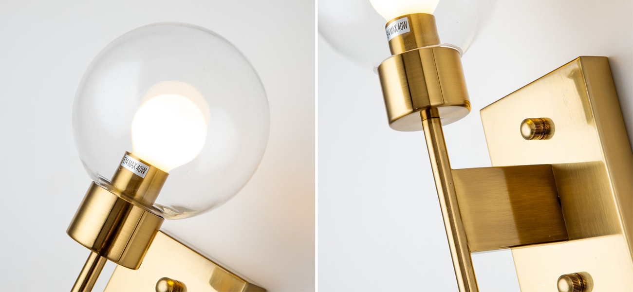 Бра с прозрачным плафоном в форме шара ZIBILLE - фото