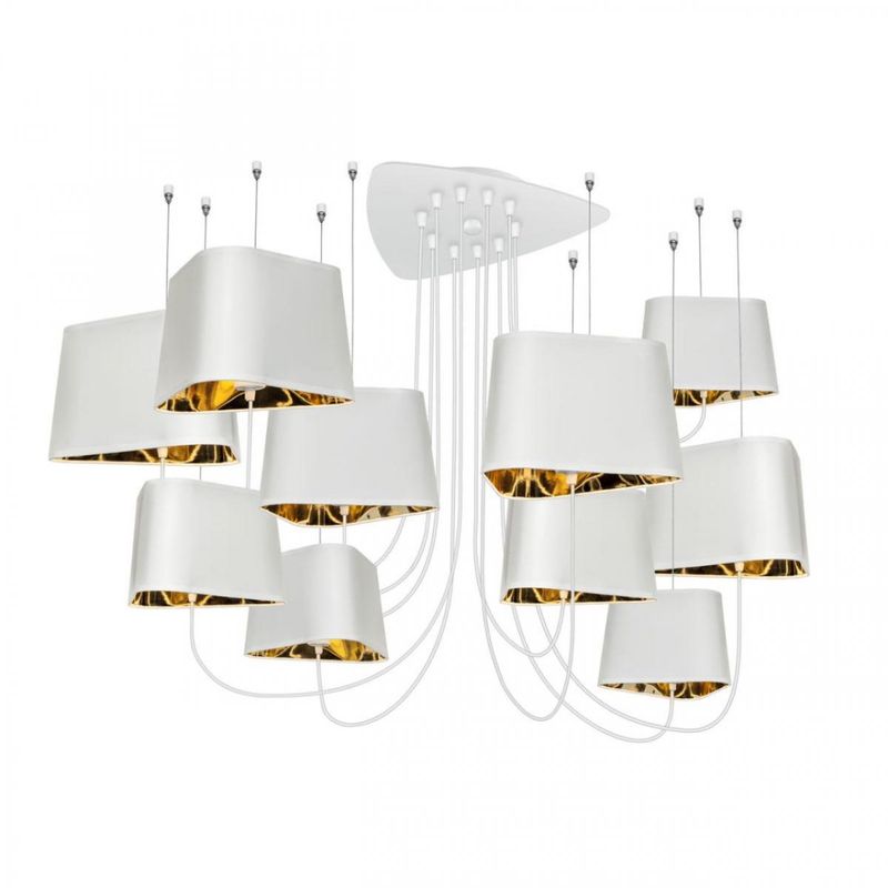 Люстра Designheure Lighting White Grand Nuage10 плафонов Белый Золотой Люстра Designheure Lighting White Grand Nuage10 плафонов Белый Золотой в Волгограде | Loft Concept