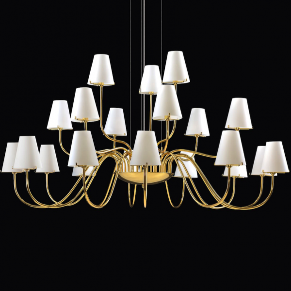 Люстра Imperial Chandelier 21 Глянцевое золото Белый Люстра Imperial Chandelier 21 Глянцевое золото Белый в Волгограде | Loft Concept