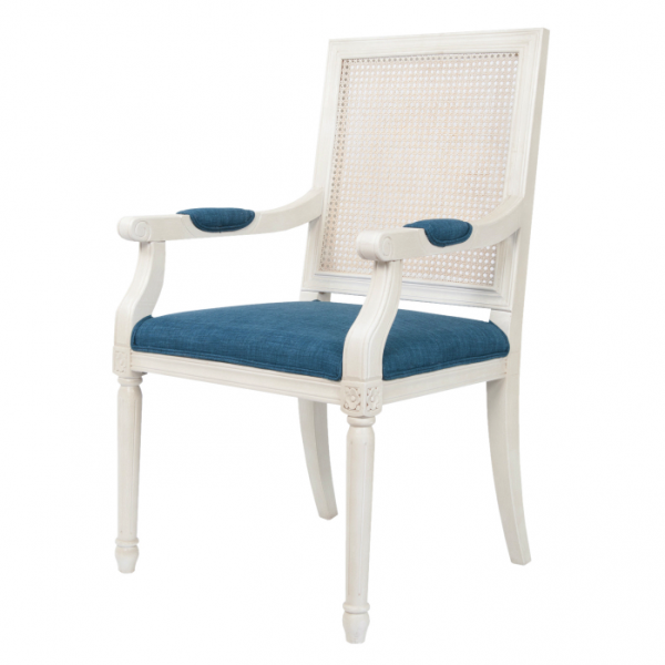 Стул French chairs Provence Garden White ArmChair Белый Темно-синий Стул French chairs Provence Garden White ArmChair Белый Темно-синий в Волгограде | Loft Concept