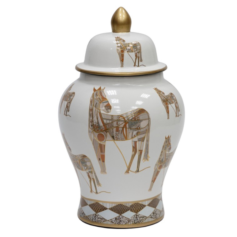 Ваза Horses Vase Белый Бежевый Коричневый Ваза Horses Vase Белый Бежевый Коричневый в Волгограде | Loft Concept
