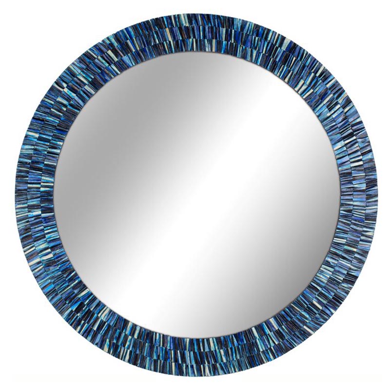 Зеркало Bone Inlay Round Mirror Синий Зеркало Bone Inlay Round Mirror Синий в Волгограде | Loft Concept