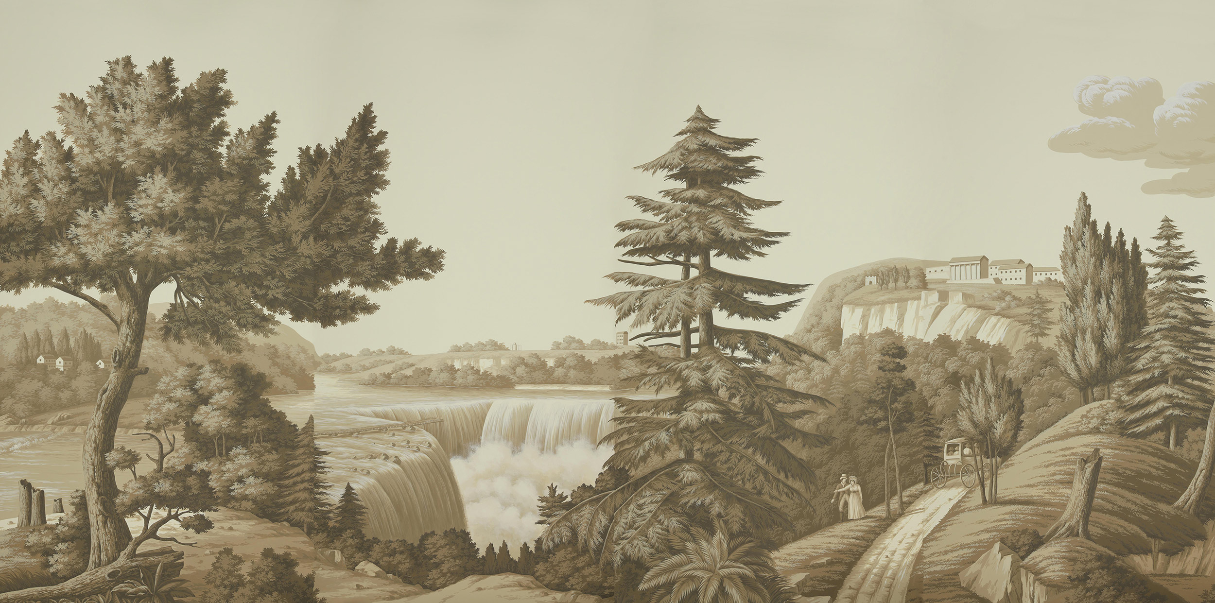Обои ручная роспись North American River Views Sepia on scenic paper Обои ручная роспись North American River Views Sepia on scenic paper - постер Loft-Concept в Волгограде