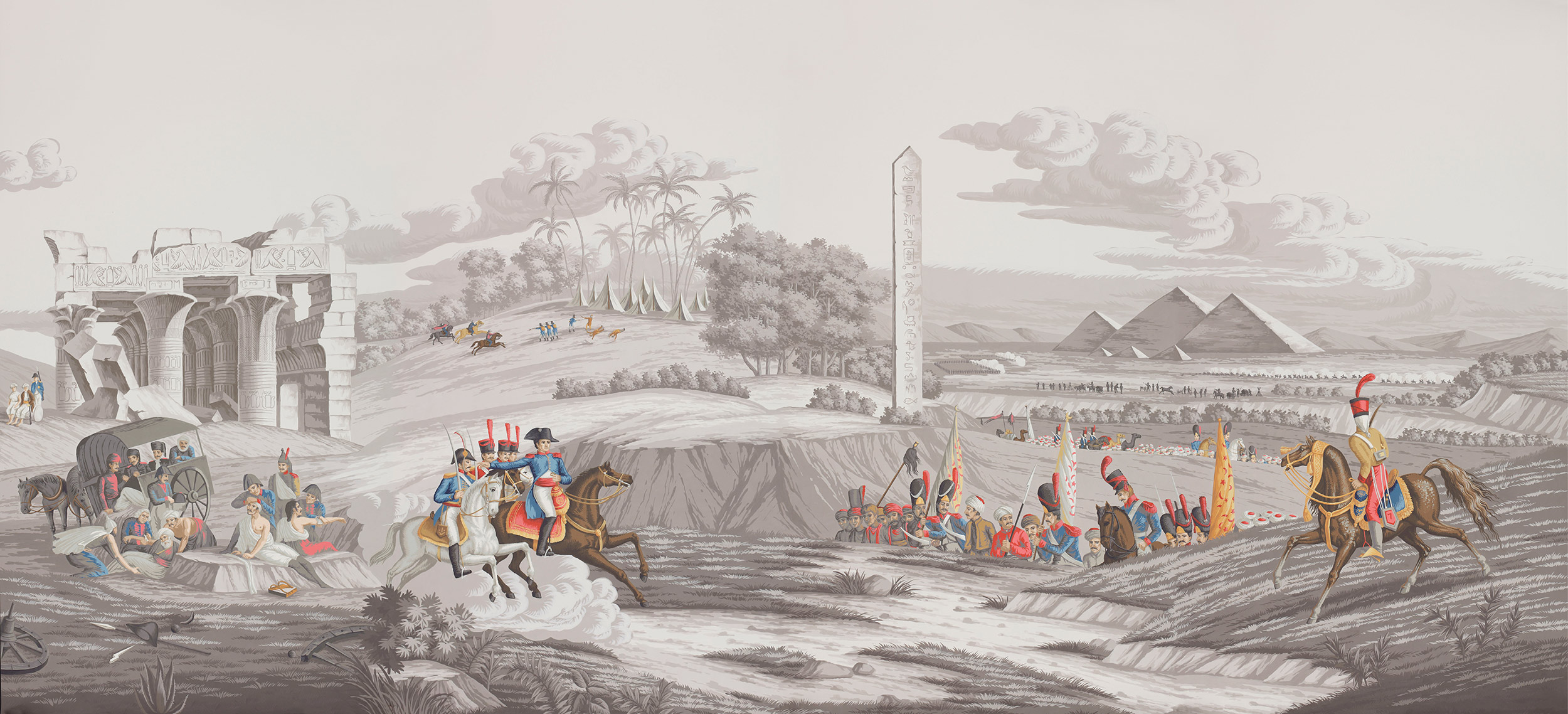 Обои ручная роспись Napoleon's Campaign in Egypt Aurore on Crystal Grey scenic paper Обои ручная роспись Napoleon's Campaign in Egypt Aurore on Crystal Grey scenic paper - постер Loft-Concept в Волгограде