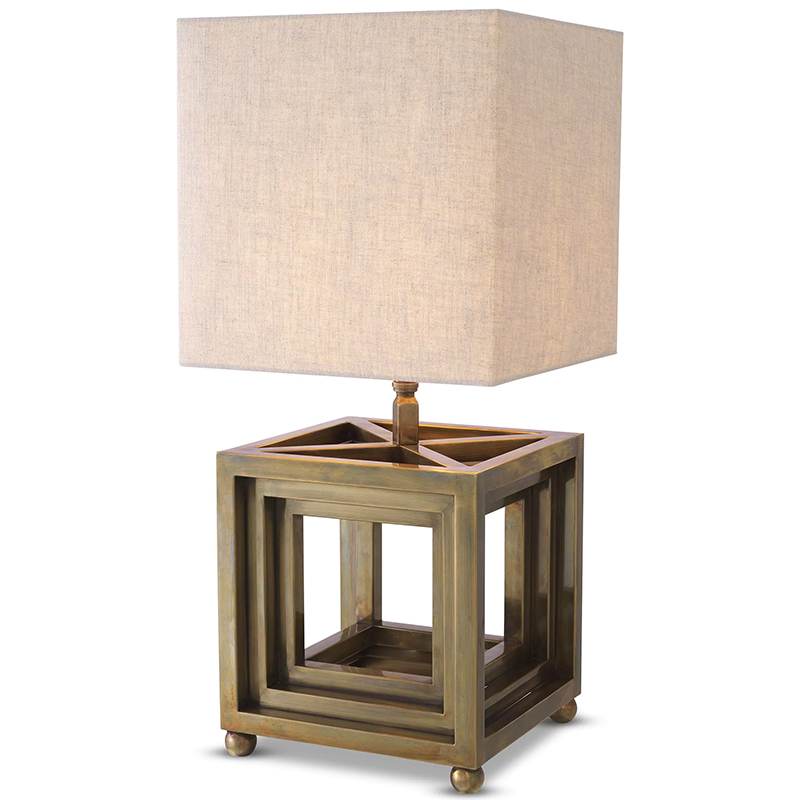 Настольная лампа Eichholtz Table Lamp Bellagio Brass Винтажная латунь Бежево-серый Настольная лампа Eichholtz Table Lamp Bellagio Brass Винтажная латунь Бежево-серый в Волгограде | Loft Concept