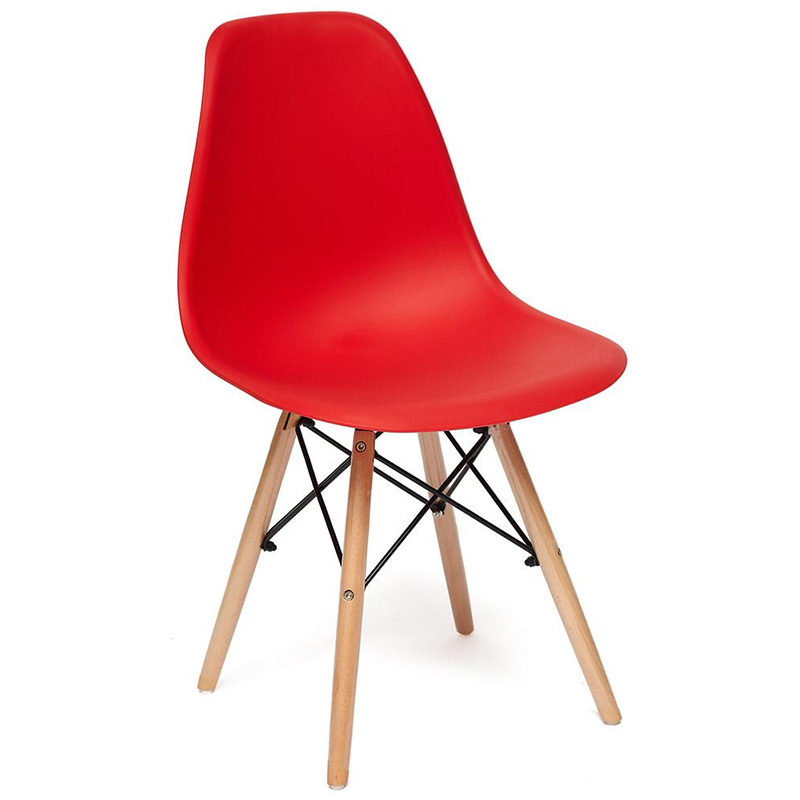 Стул DSW red Красный Древесина Стул DSW red Красный Древесина в Волгограде | Loft Concept