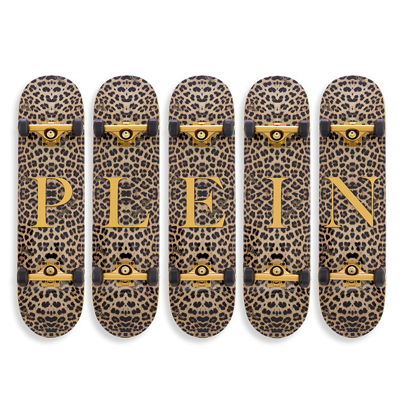 Арт-объект на стену Philipp Plein Skateboard Leopard PLEIN Бежевый Коричневый Черный Золотой Арт-объект на стену Philipp Plein Skateboard Leopard PLEIN Бежевый Коричневый Черный Золотой в Волгограде | Loft Concept