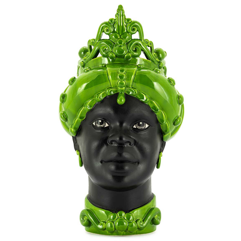 Ваза VASE MORO LADY MED. MAT Green Черный Зеленый Ваза VASE MORO LADY MED. MAT Green Черный Зеленый в Волгограде | Loft Concept