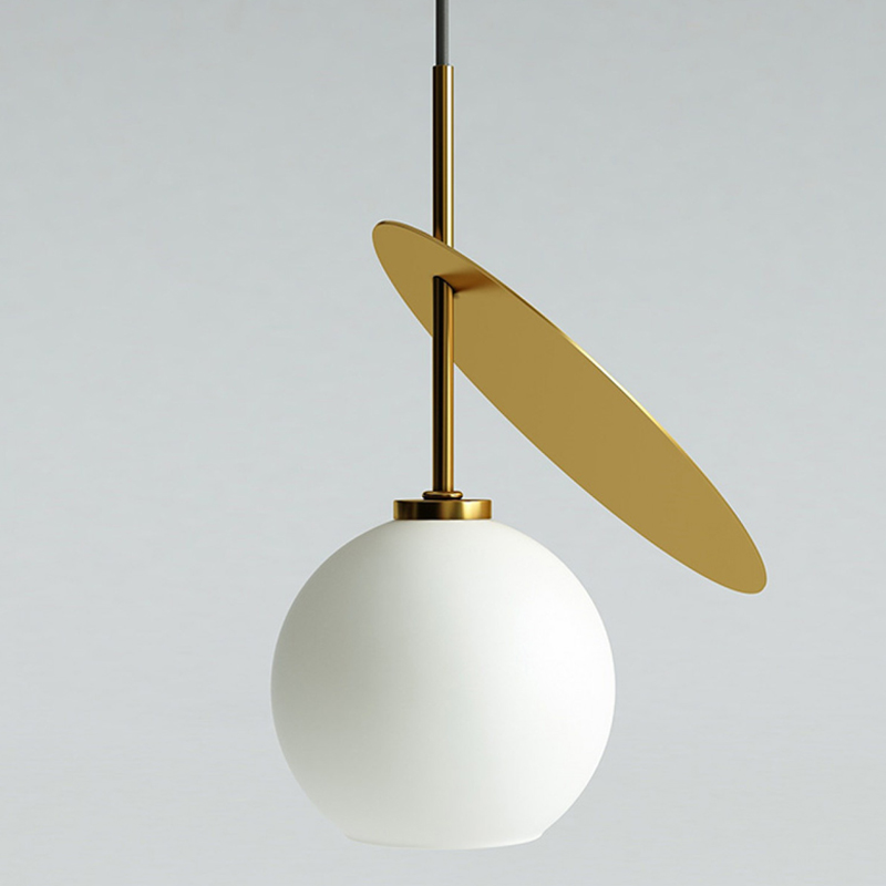 Подвесной светильник Cherry Pendant One Gold Белое матовое стекло Глянцевое золото в Волгограде | Loft Concept 
