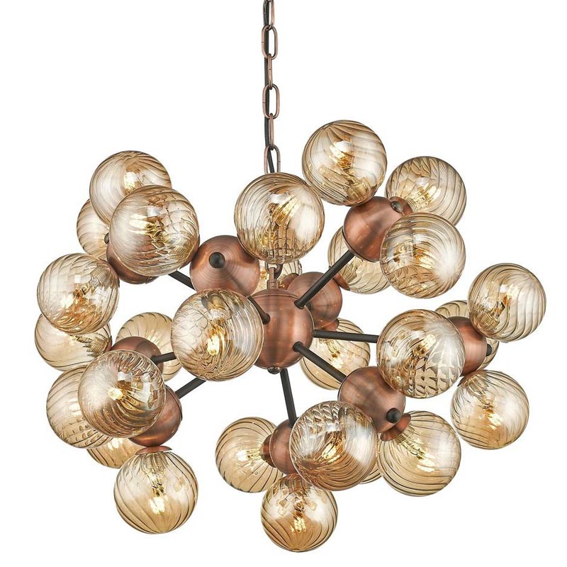 Люстра Berries Chandelier Amber 50 Медь Янтарный Люстра Berries Chandelier Amber 50 Медь Янтарный в Волгограде | Loft Concept
