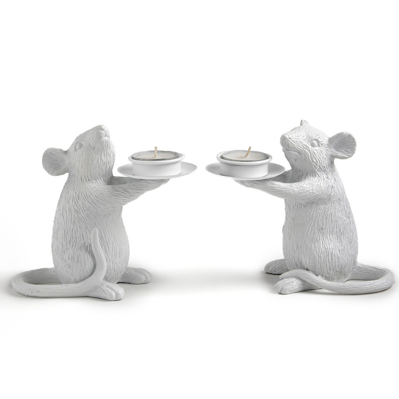 Комплект подсвечников Mouse with twinkle Белый Комплект подсвечников Mouse with twinkle Белый в Волгограде | Loft Concept